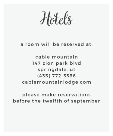 Garden Party Accommodation Cards
