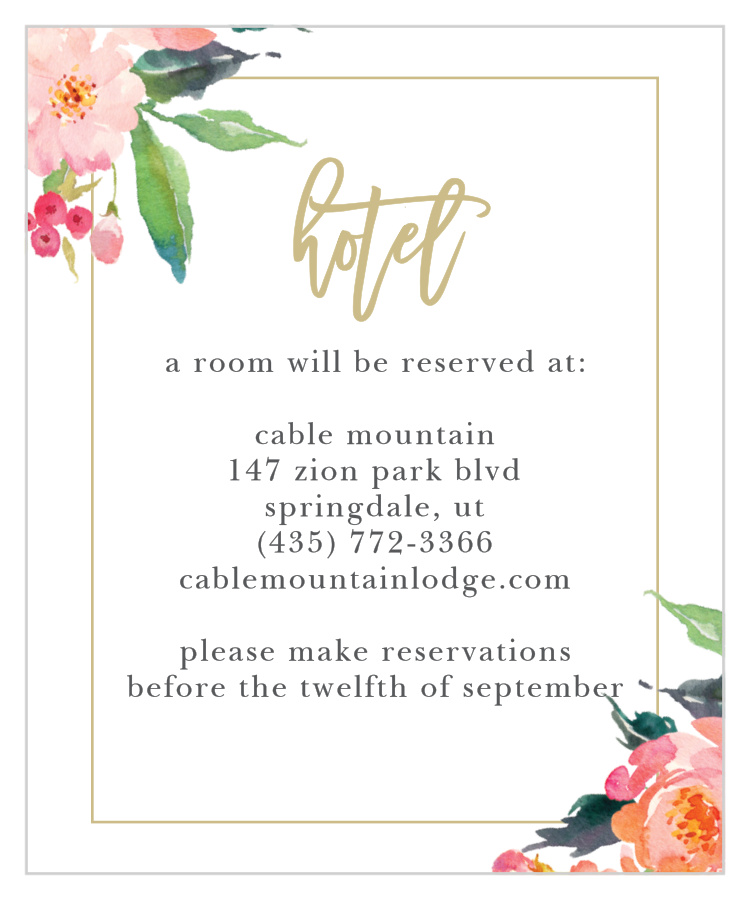 Standing Ovation Accommodation Cards