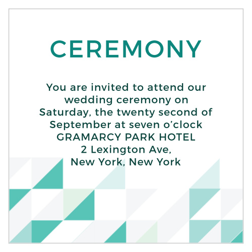 Chic Geometric Ceremony Cards