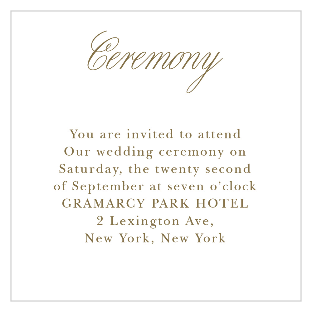 Opulent Frames Ceremony Cards