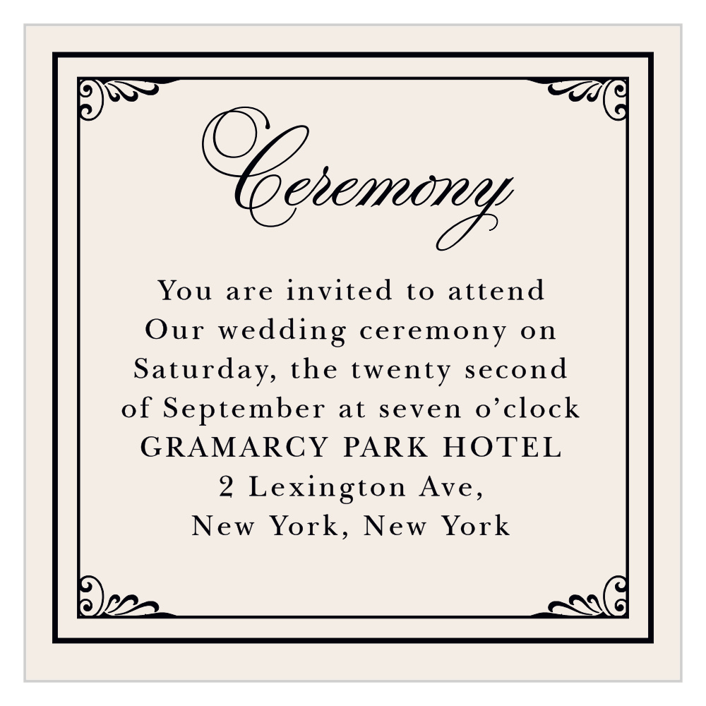 Grand Victorian Ceremony Cards