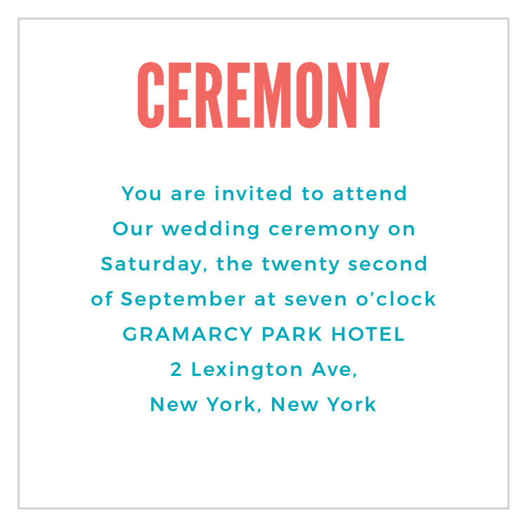 Modern Venn Ceremony Cards