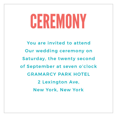 Modern Venn Ceremony Cards