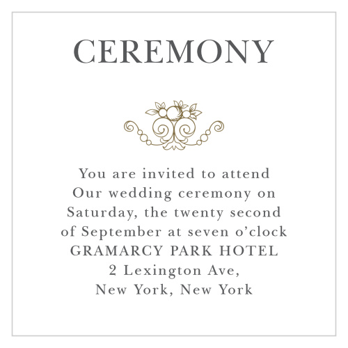 Vintage Damask Ceremony Cards