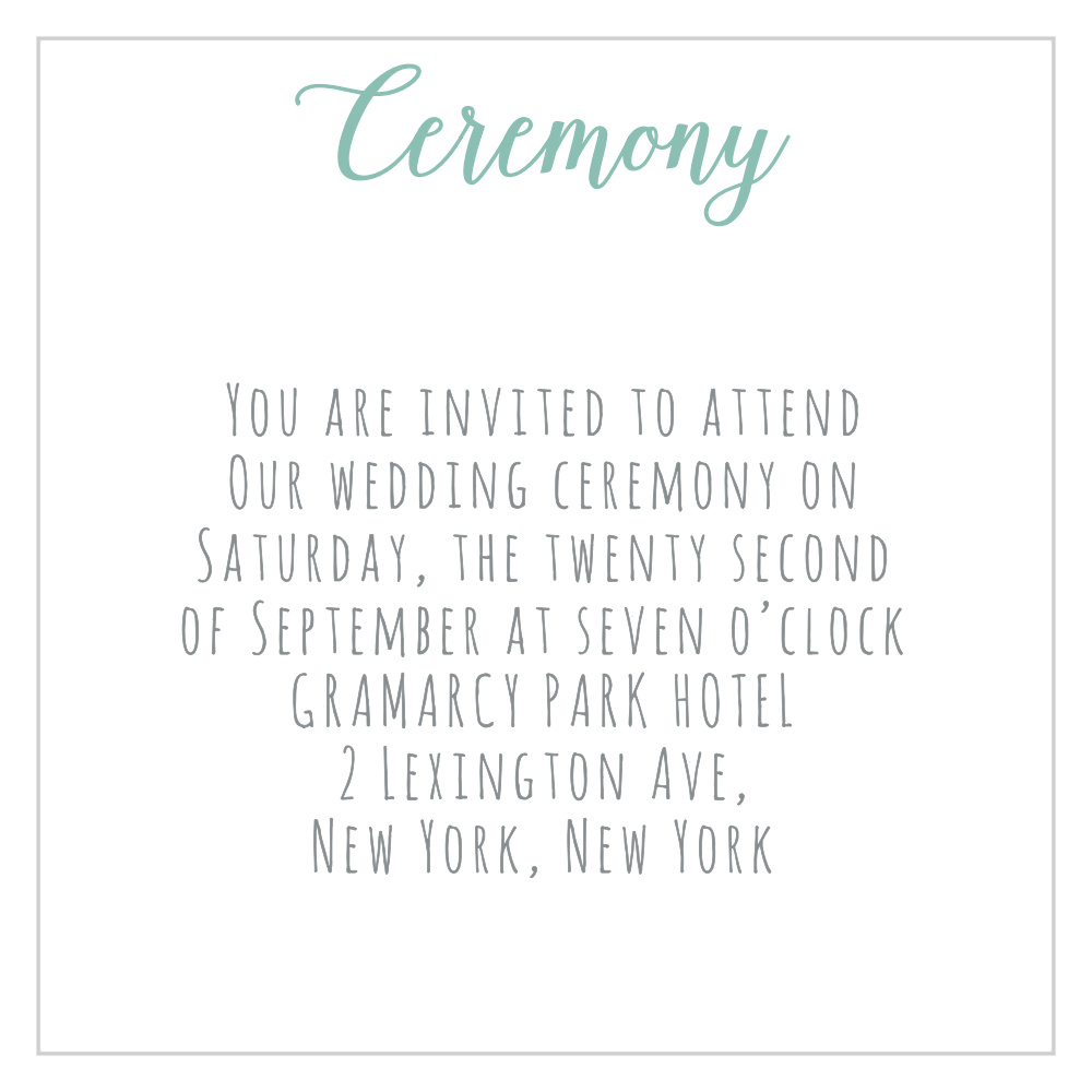 Sweet Succulents Ceremony Cards