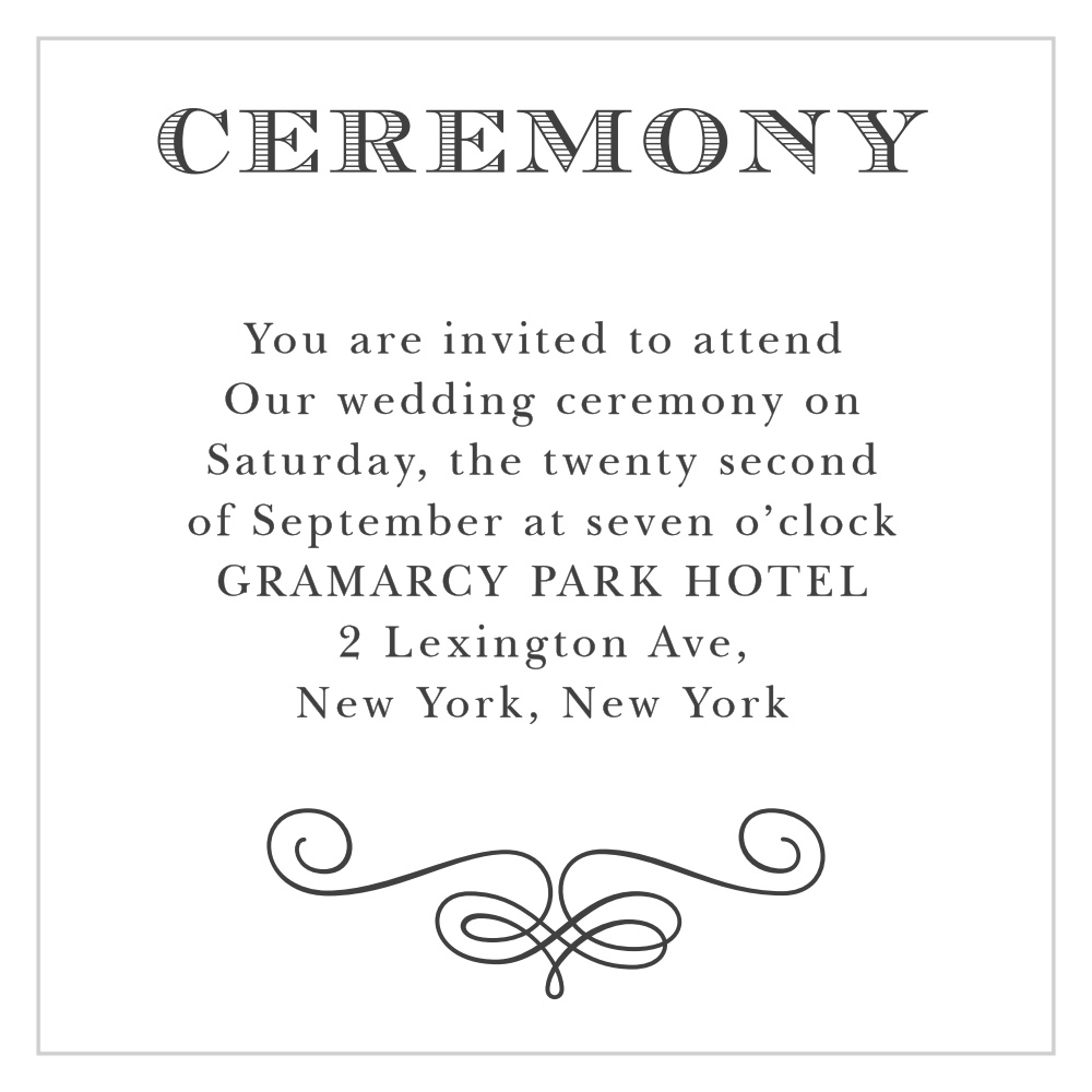 Fancy Chalkboard Ceremony Cards