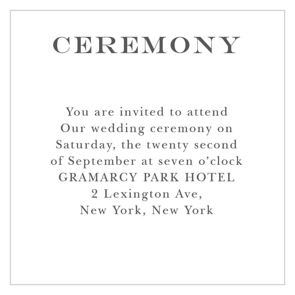Elegant Script Ceremony Cards