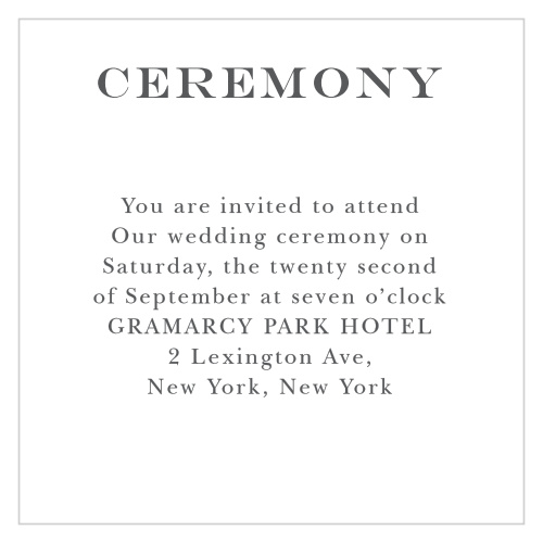 Elegant Script Ceremony Cards