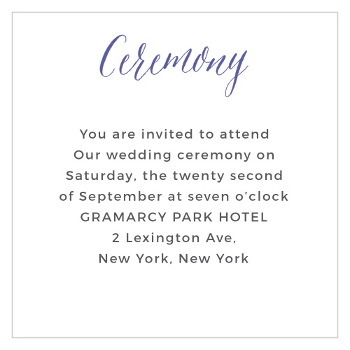 Rustic Script Ceremony Cards