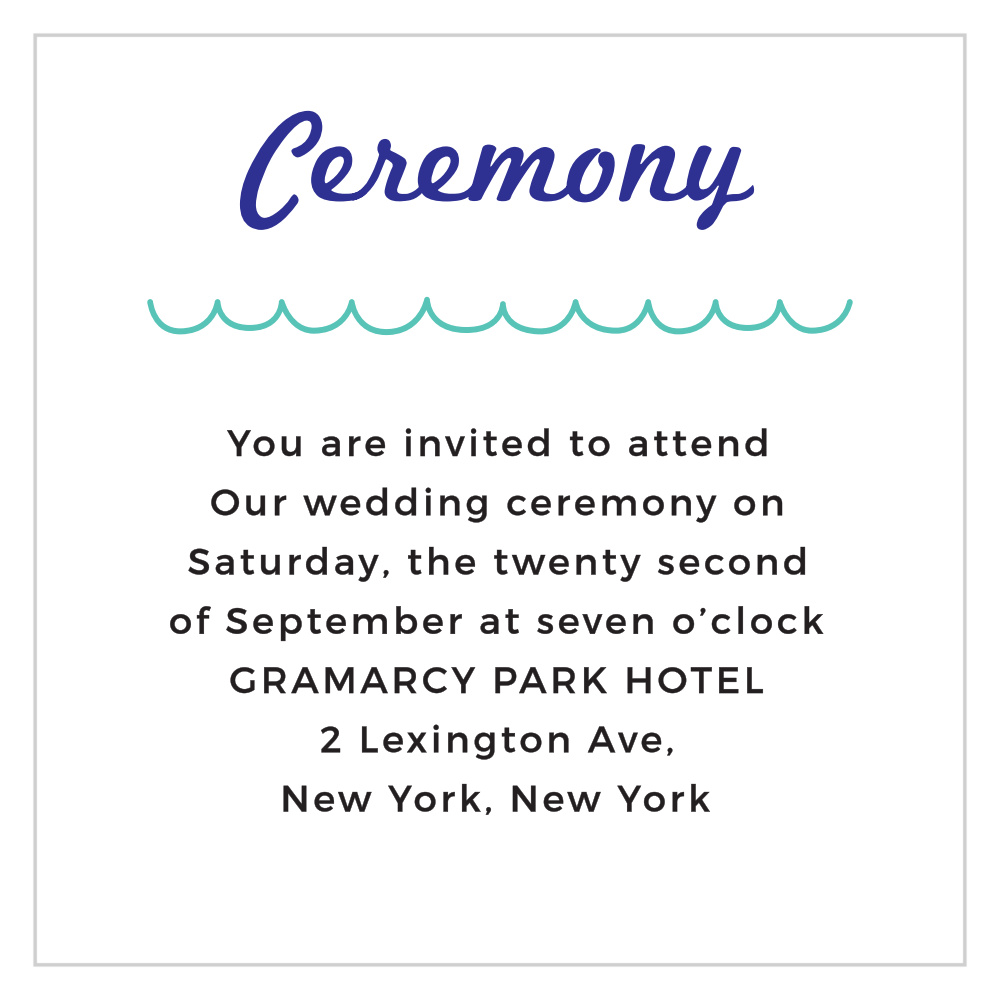 Modern Beach Ceremony Cards