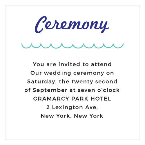 Modern Beach Ceremony Cards