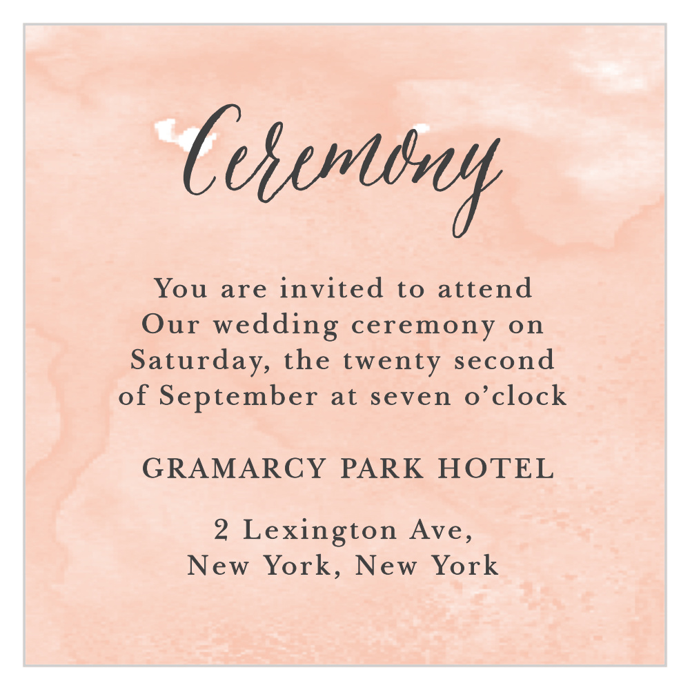 Watercolor Script Ceremony Cards