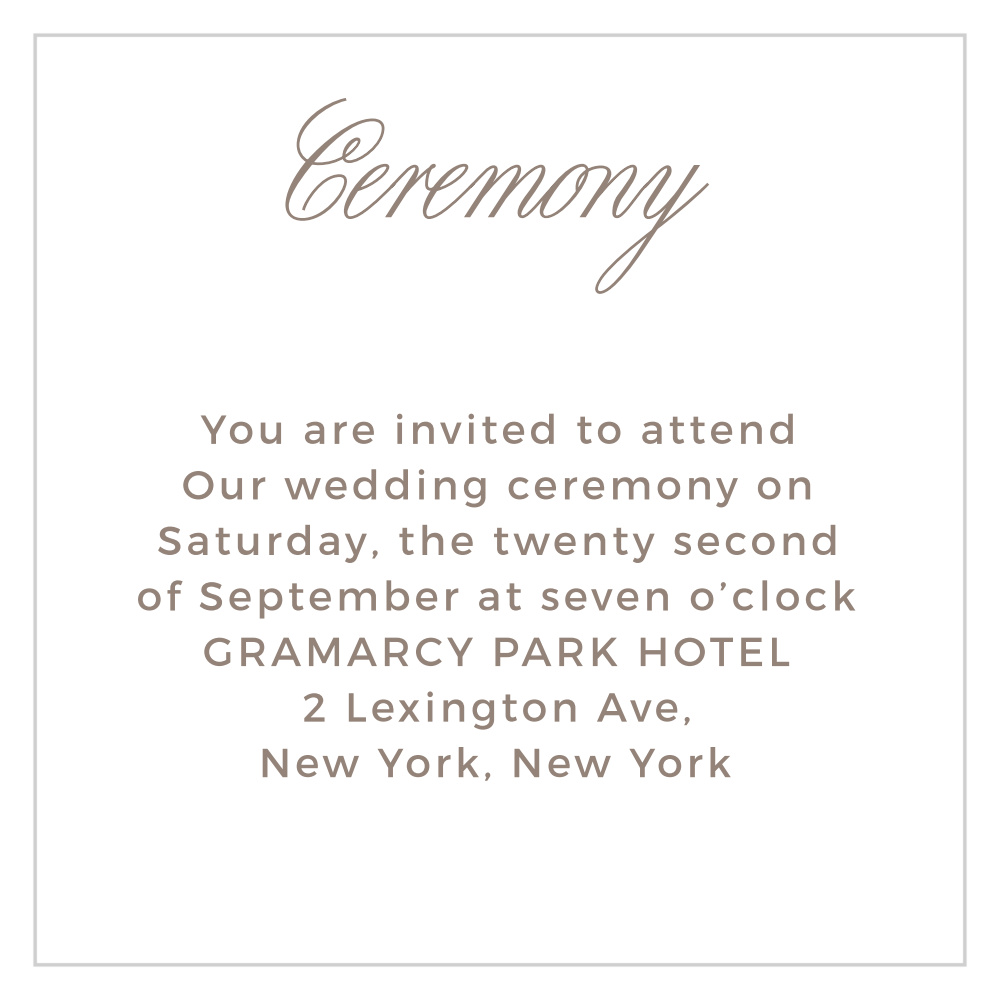 Vintage Frame Ceremony Cards