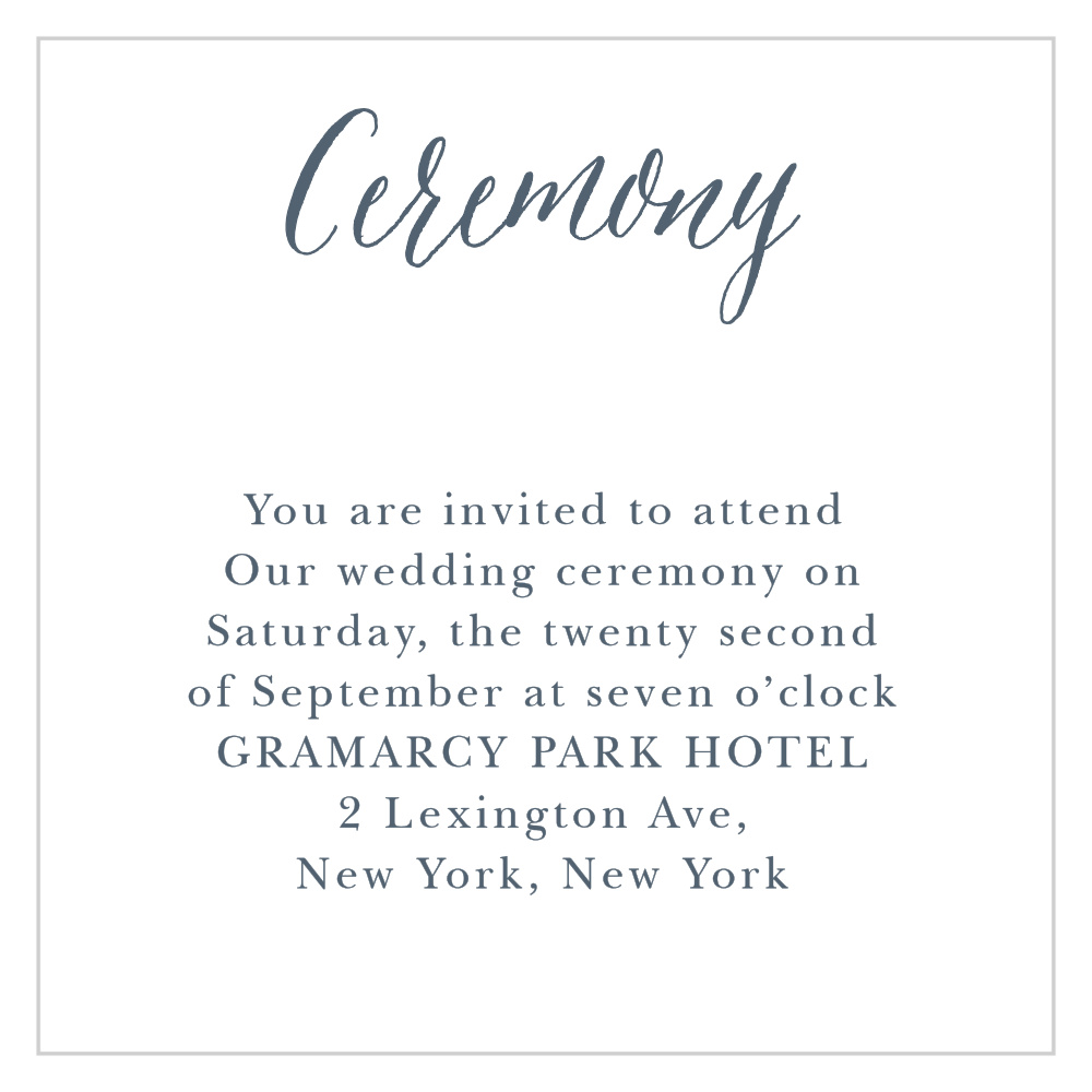 Rustic Ombre Ceremony Cards