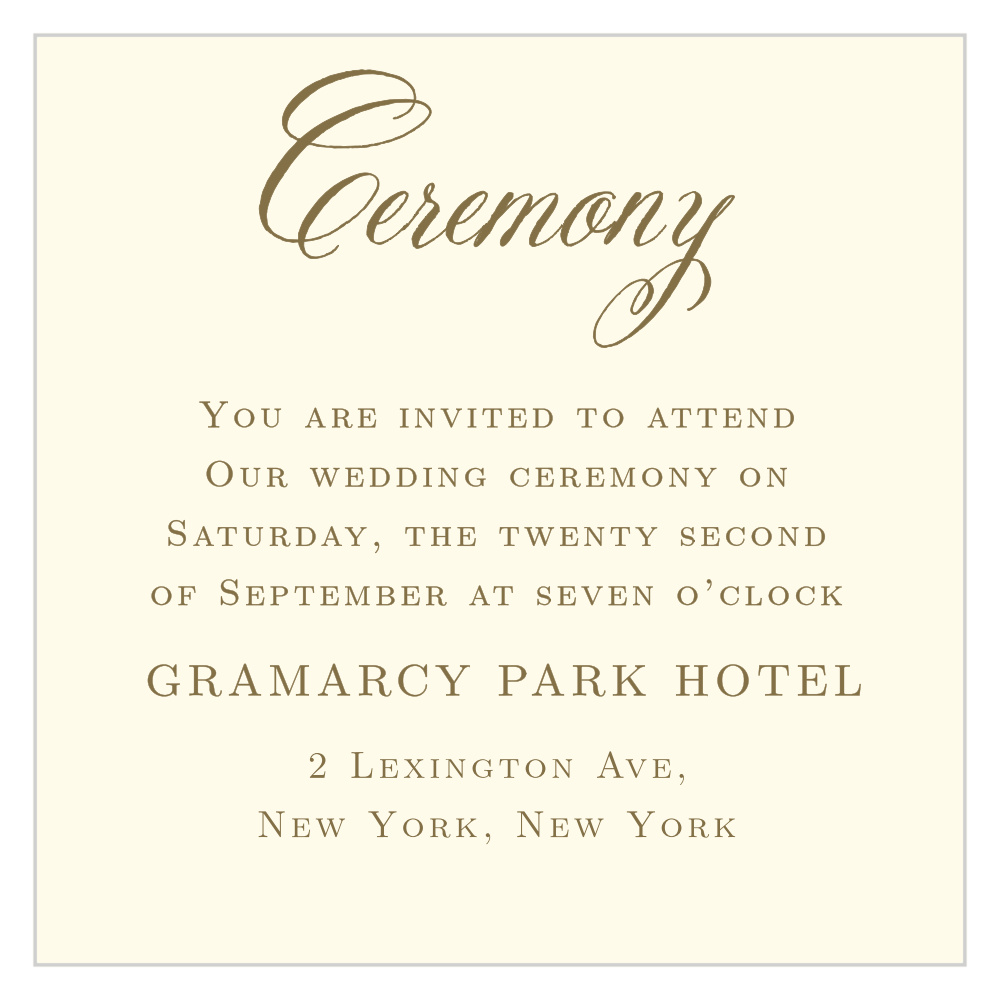 Romantic Vintage Ceremony Cards
