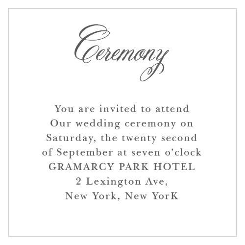 Calligraphy Script Ceremony Cards