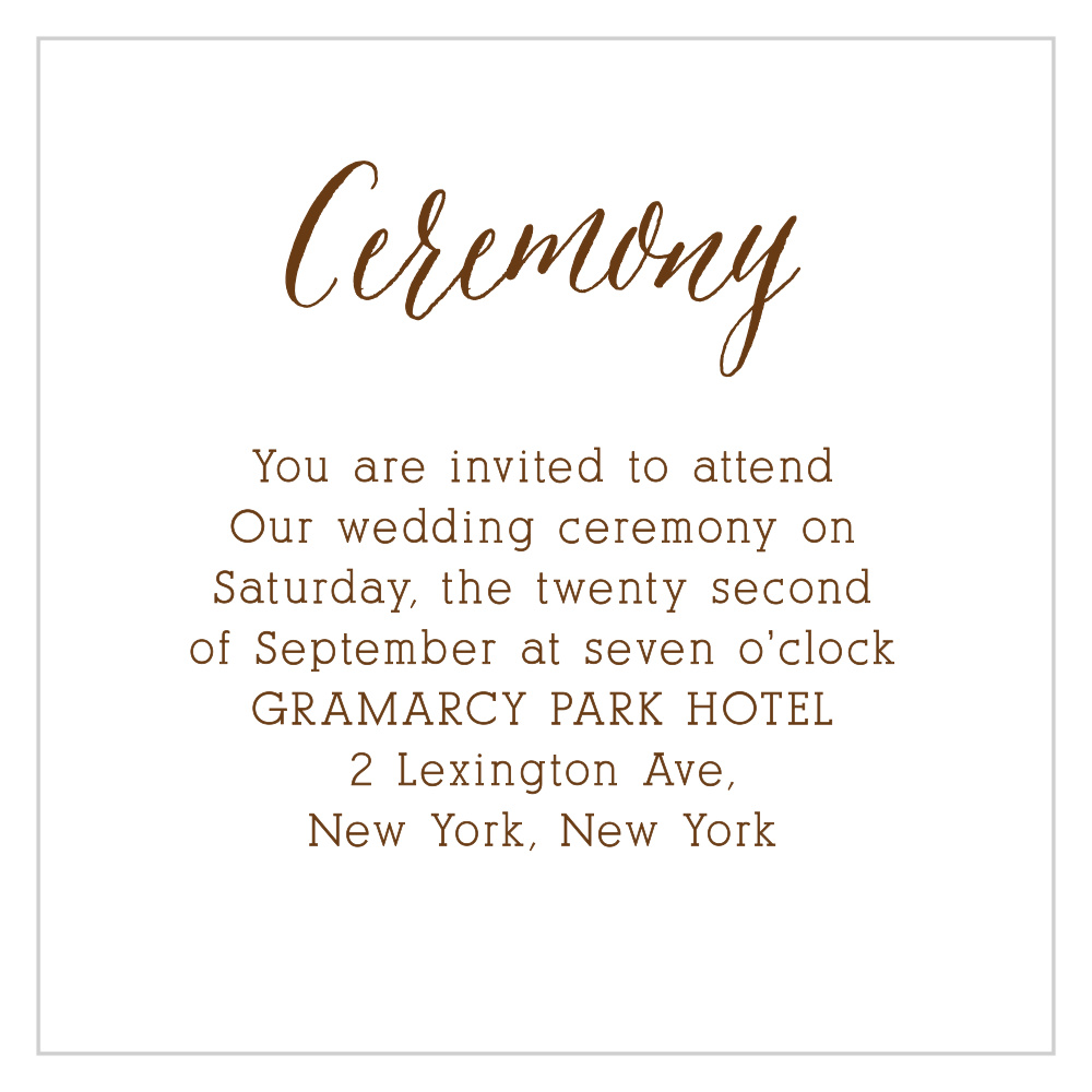 Rustic Wood Ceremony Cards