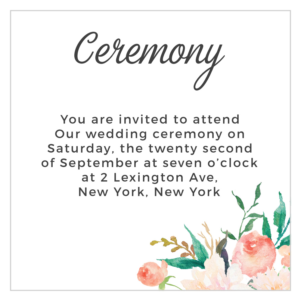 Blossoming Love Ceremony Cards