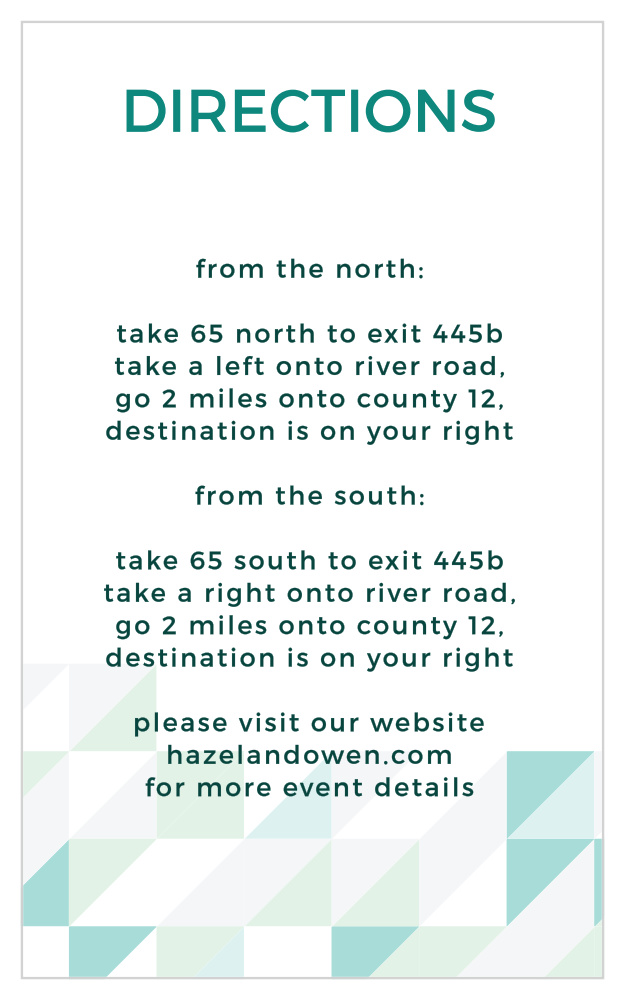 Chic Geometric Direction Cards