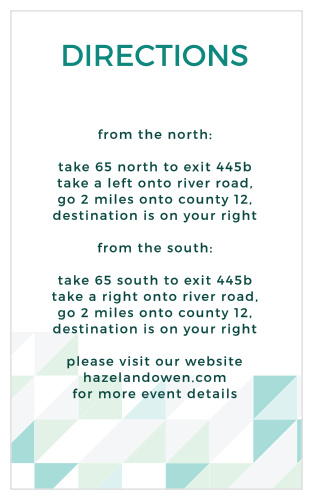 Chic Geometric Direction Cards
