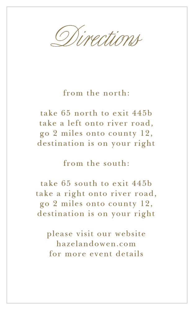 Opulent Frames Direction Cards