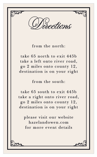 Grand Victorian Direction Cards