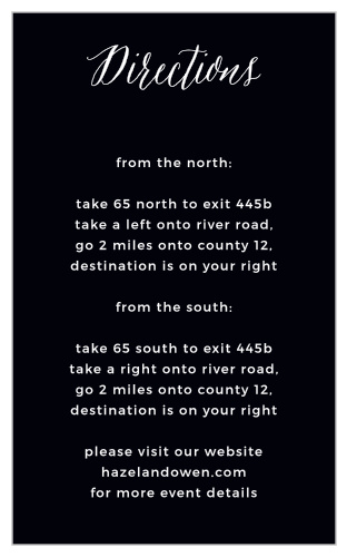 Modern Elegant Direction Cards