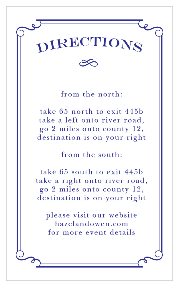 Handwritten Deco Direction Cards
