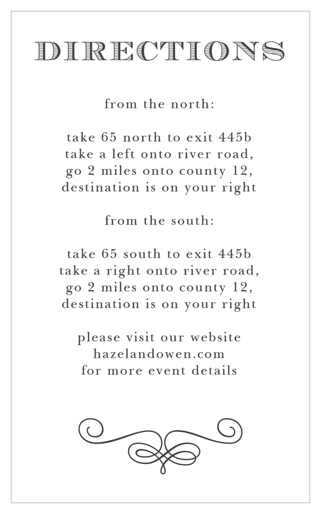 Fancy Chalkboard Direction Cards