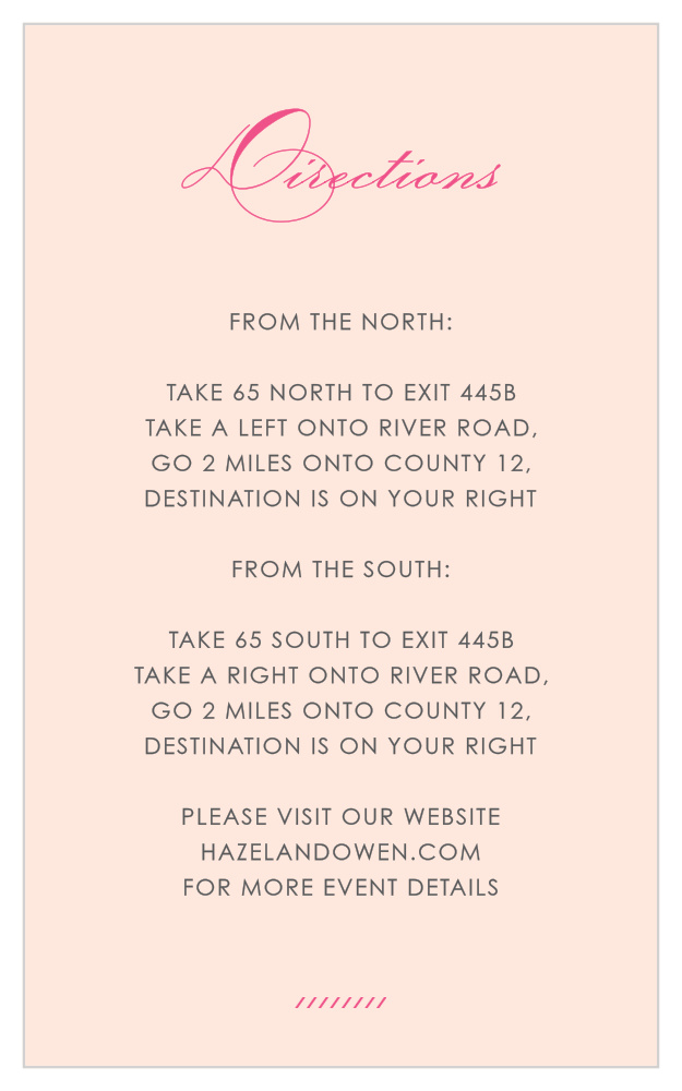Diamond Monogram Direction Cards