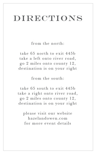 Elegant Script Direction Cards