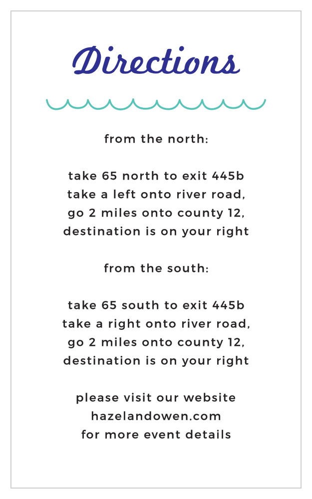 Modern Beach Direction Cards