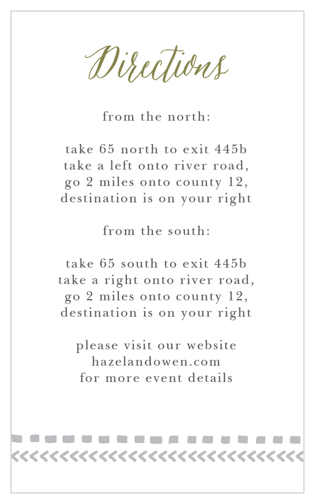 Rustic Tribal Direction Cards
