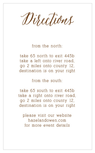 Rustic Wood Direction Cards