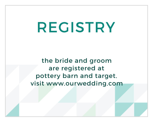 Chic Geometric Registry Cards