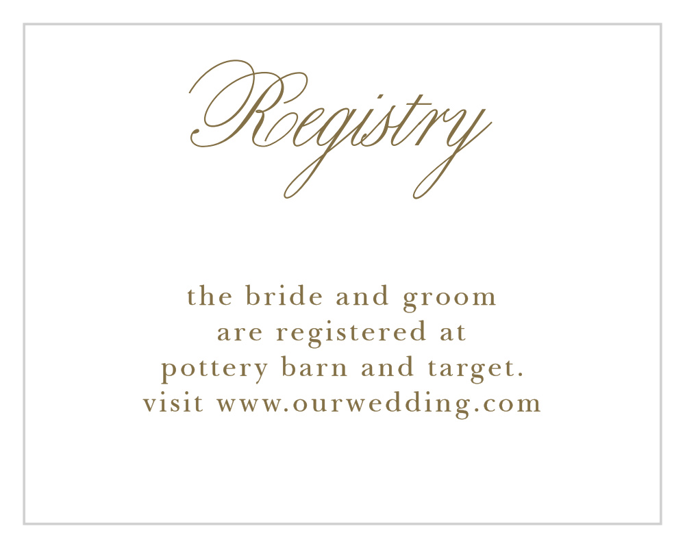 Opulent Frames Registry Cards