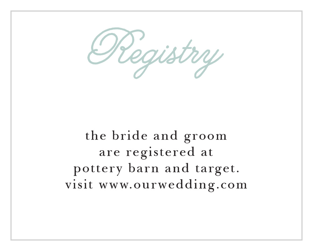 Whimsical Script Registry Cards