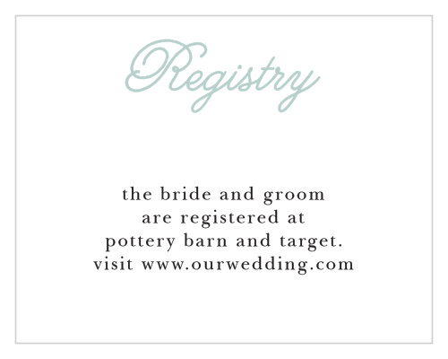Whimsical Script Registry Cards
