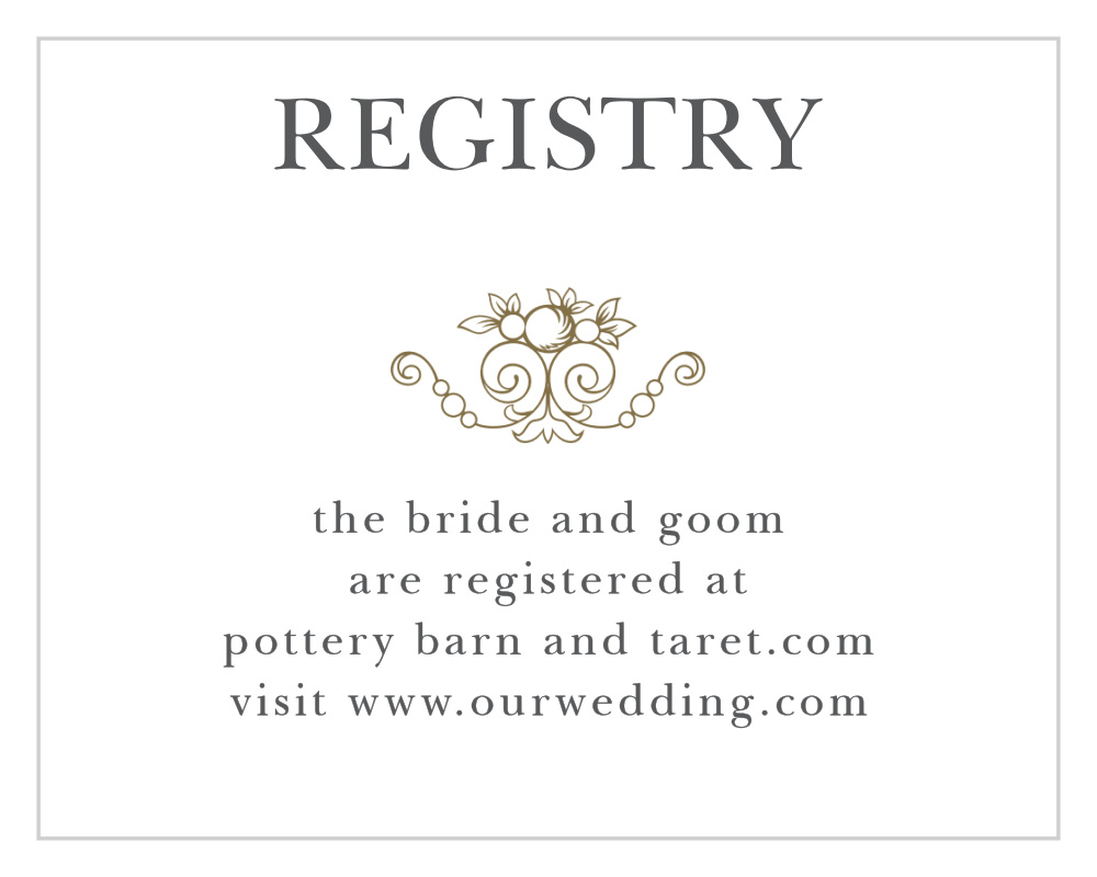 Vintage Damask Registry Cards