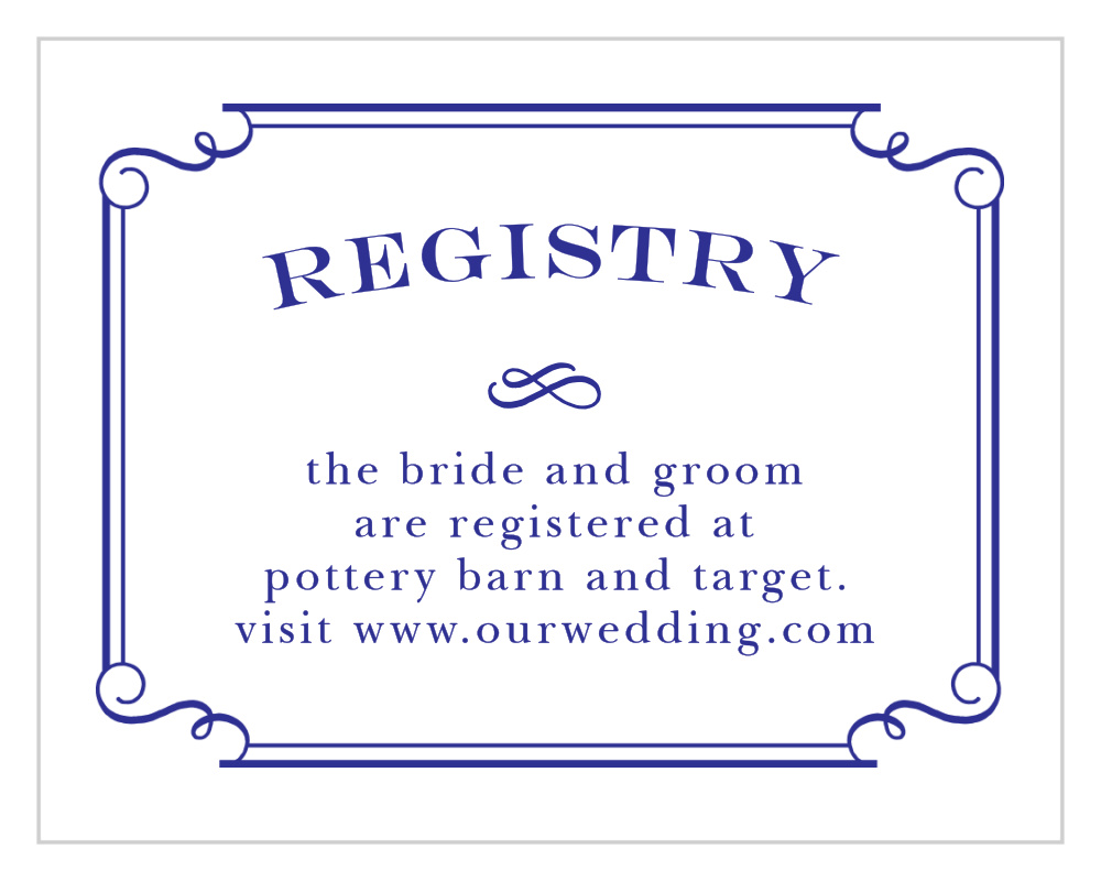 Handwritten Deco Registry Cards