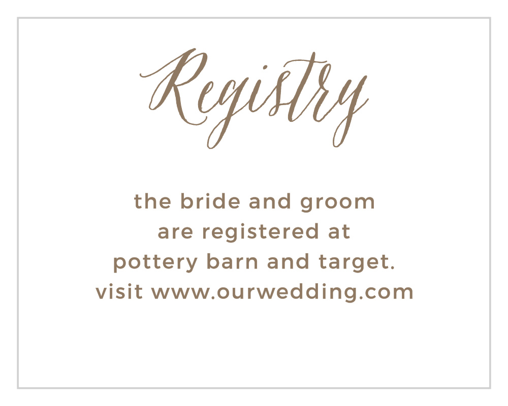 Rustic Lace Registry Cards
