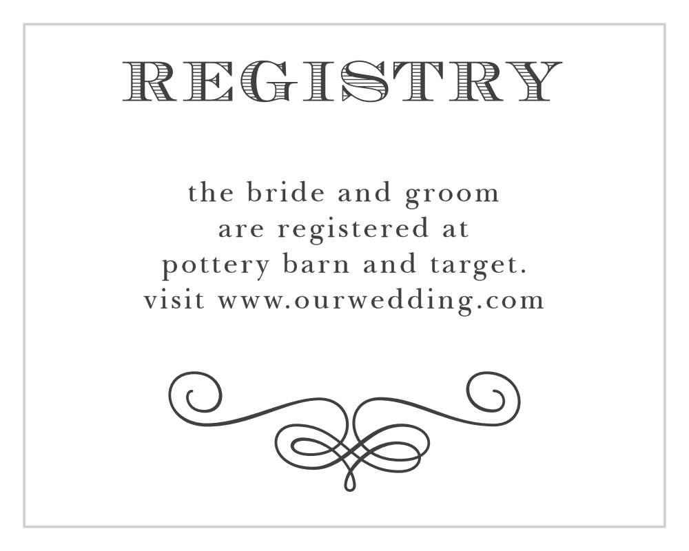 Fancy Chalkboard Registry Cards