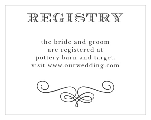 Fancy Chalkboard Registry Cards
