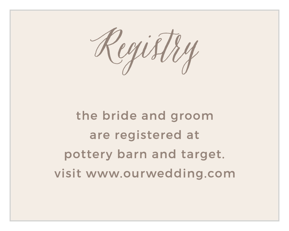 Rustic Floral Registry Cards