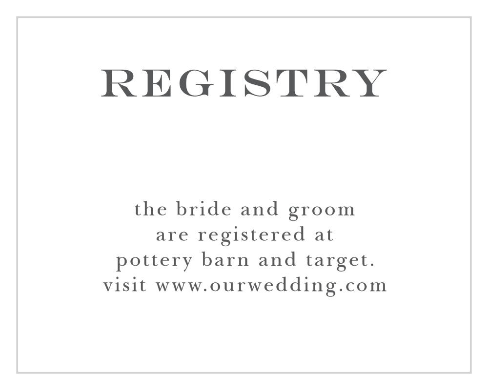 Elegant Script Registry Cards