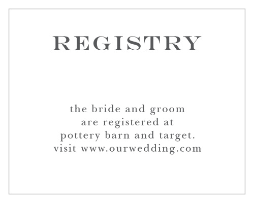 Elegant Script Registry Cards