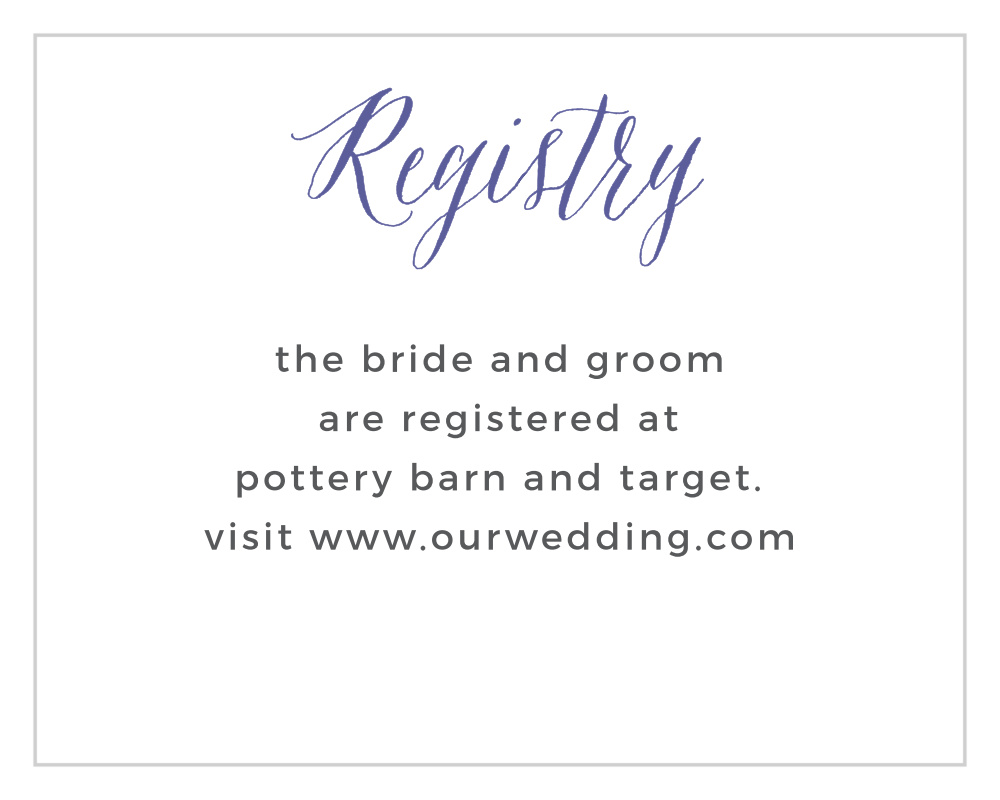Rustic Script Registry Cards