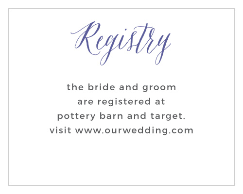 Rustic Script Registry Cards