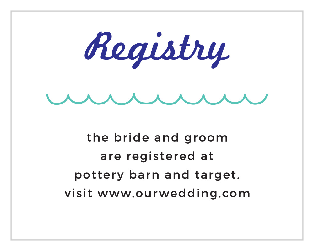Modern Beach Registry Cards