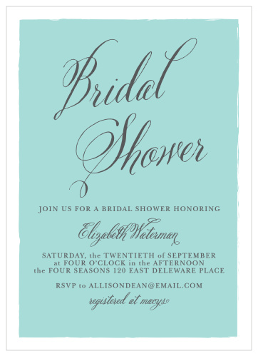 Honor the bride-to-be with the Calligraphy Script Bridal Shower Invitations from the Crafty Pie Collection at Basic Invite. 